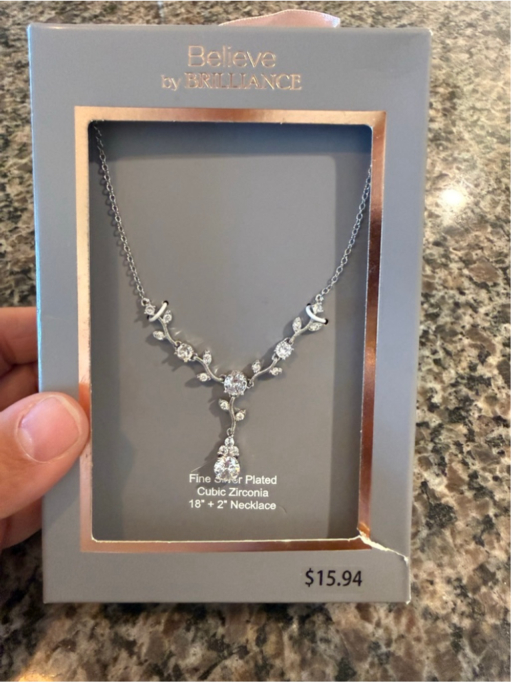 Women's Believe by Brilliance Silver Cubic Zirconia Necklace One Size